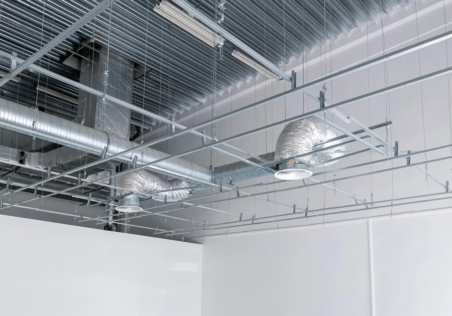 Ductwork in a home kitchen