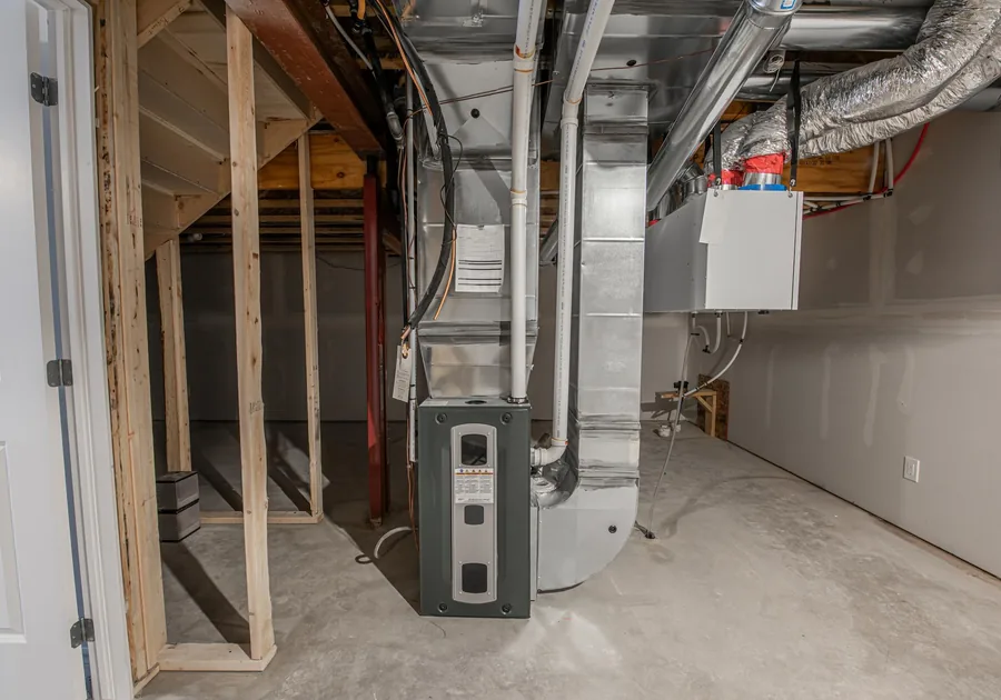 Furnace Install in a home kitchen